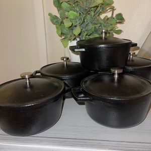 Artisanal mini cast iron .5qt black set of 5